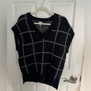 Women’s navy blue with white stripes sweater vest (size small)